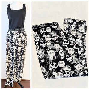 NWT Women’s Tim Burton’s Santa Jack Skellington Straight Leg Fleece Sleep Pants